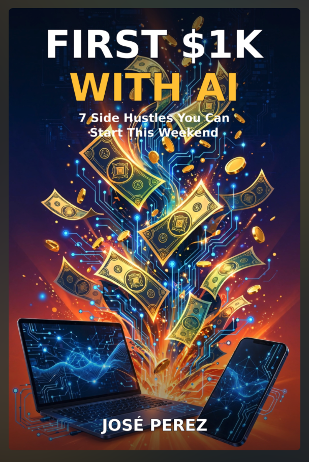 First $1K with AI book cover by José Perez